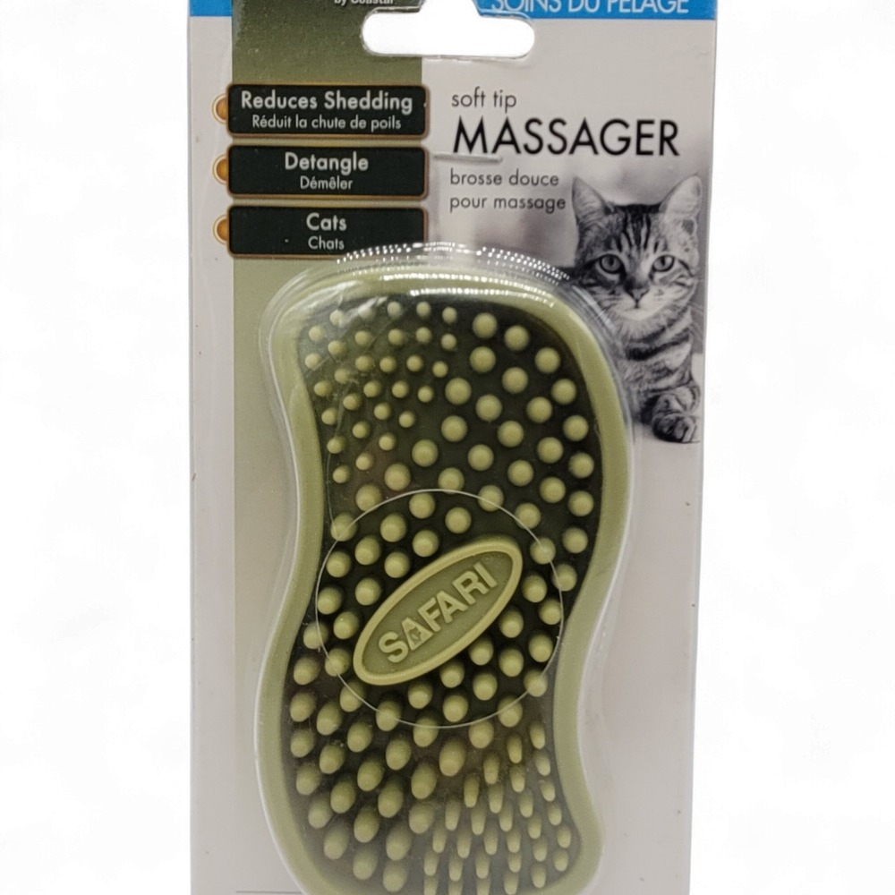 Safari® Cat Soft Tip Massager by‎ Coastal – Gentle Dual-Sided Grooming Tool
